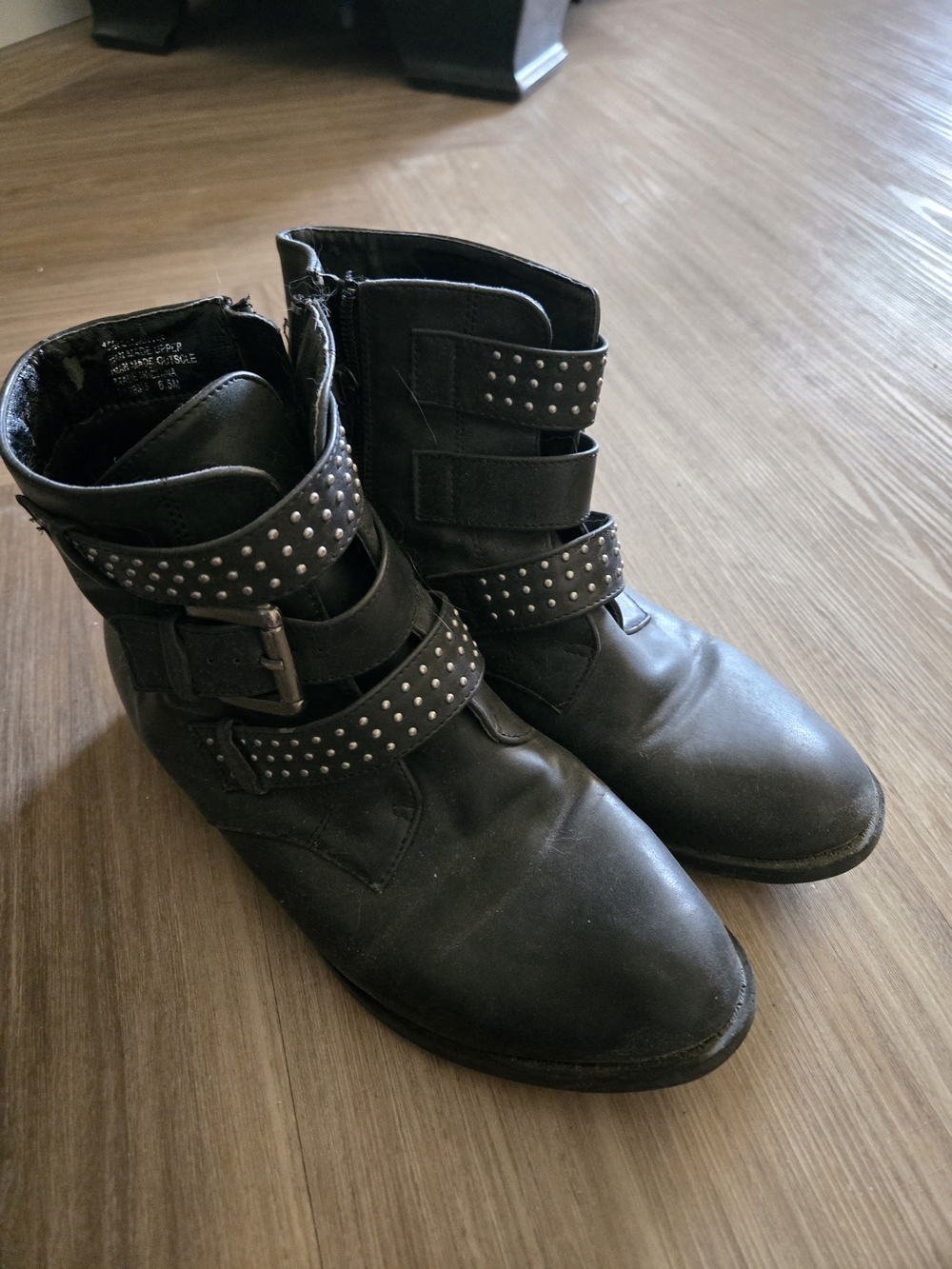 Charcoal Faux Leather Ankle Boot